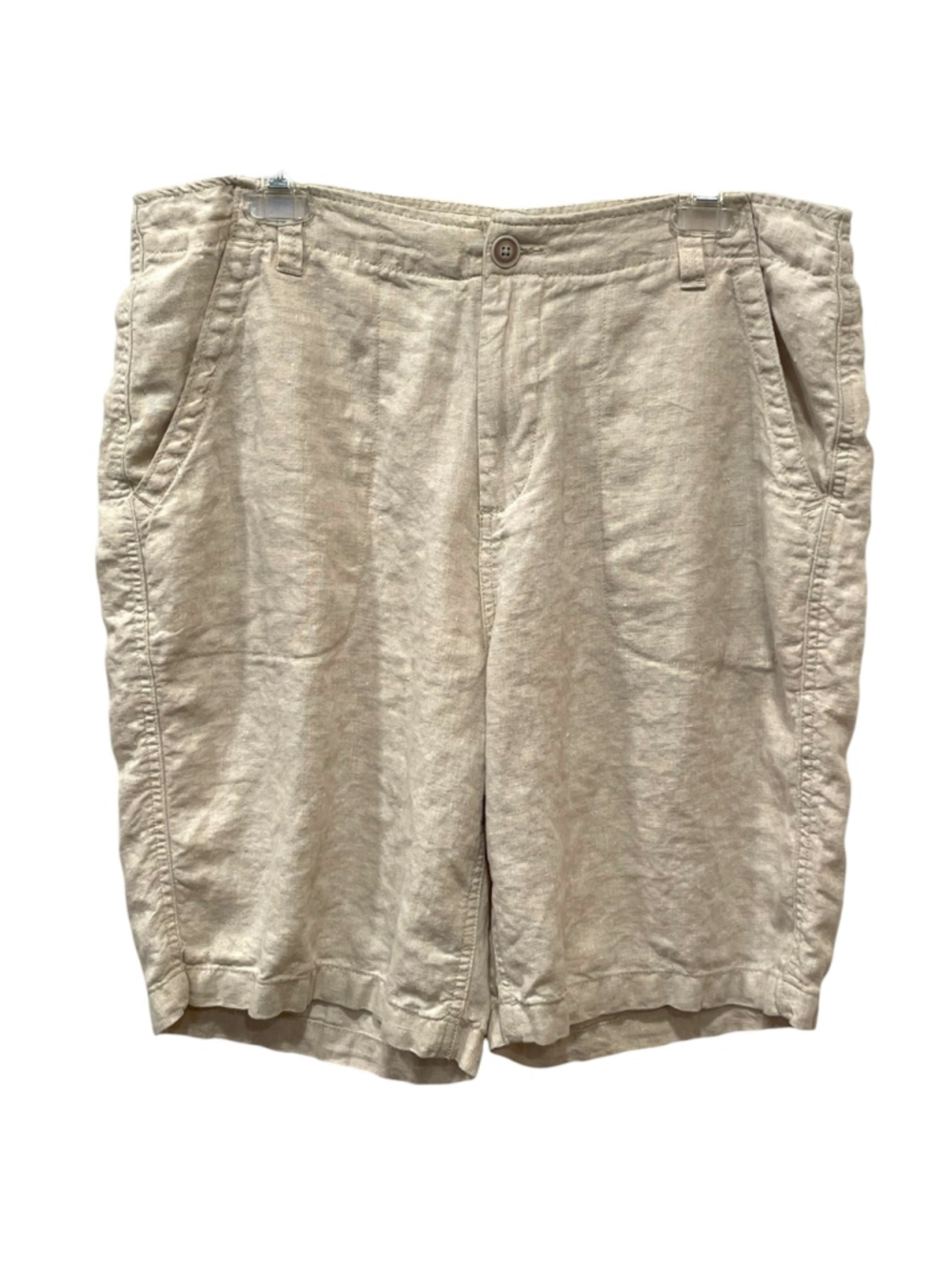 Ocean & Coast Mens Size 34 Linen Flat Front Shorts Beige
